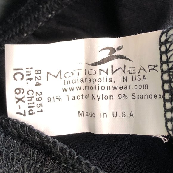 Motionwear Black Camisole Dance Leotard with Rhinestone Straps - Picture 6 of 6